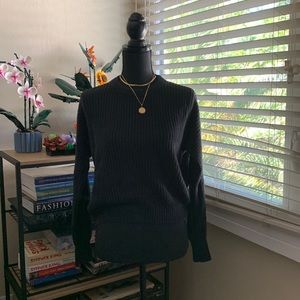 Ribbed crew neck sweater